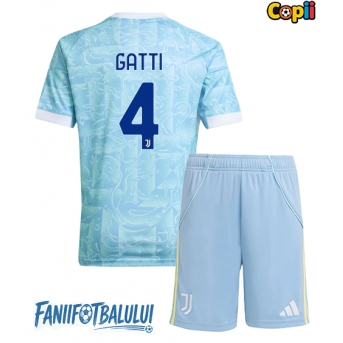 Juventus Federico Gatti #4 Echipament de Fotbal Replică 2025-26 Copii Deplasare (+ Șorturi)